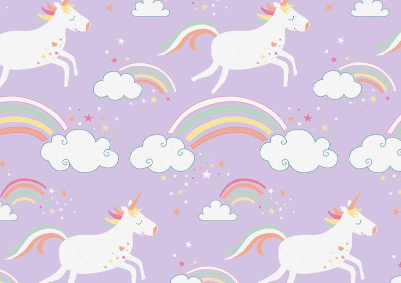 Braun + Company Geschenkpapier – Unicorn – 70 cm × 2 m – 80 g/m2, gestrichen, flieder