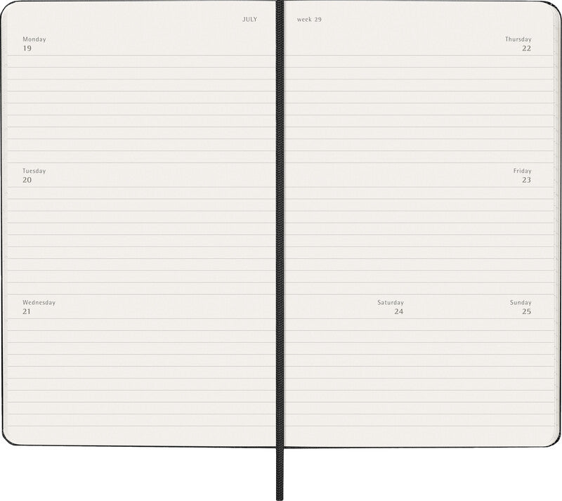 Moleskine Agenda – 1 Woche/2 Seiten, gebunden, 13 × 21 cm, 2027, schwarz, FSC