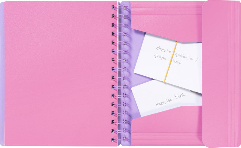 Kolma Collegeblock, Spiralbindung, 100 Blatt, 2-fach gelocht, perforiert, 70 g/m² – Pink/Violett