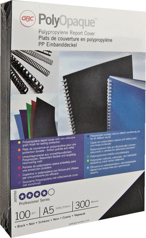 GBC für A4 – schwarz, Kunststoff – 100 Stk.