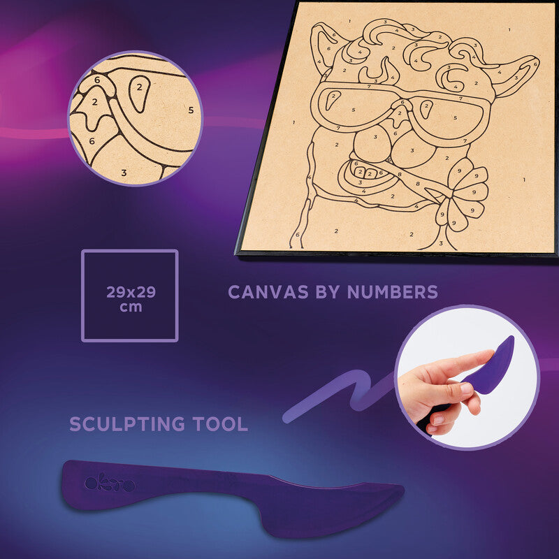 Okto Sensory Art – Modelliermasse-Set Malen nach Zahlen Lama – ab 5 Jahren – 14 Modelliermassen