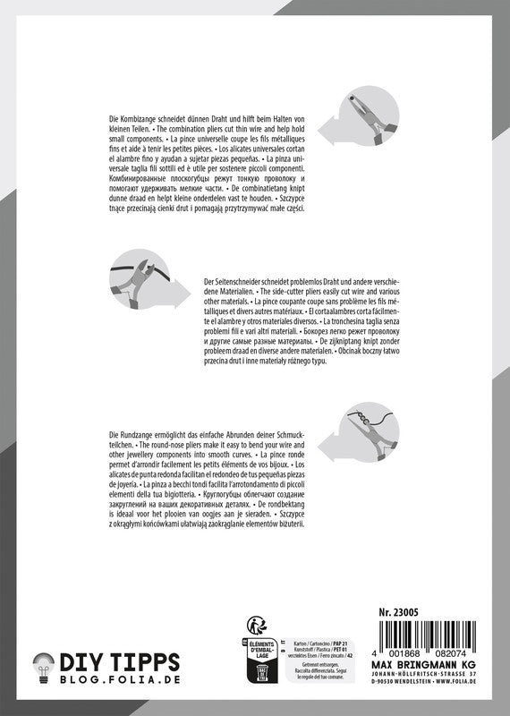 Folia Schmuckzangen-Set – 3-teiliges Set – sortiert – 114 mm