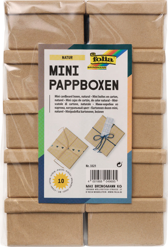 Folia Mini-Kartonboxen – natur – 75 × 45 × 75 mm, 10 Stück