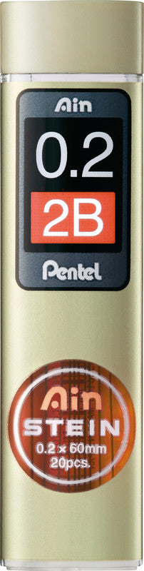 Pentel Bleistiftminen – Grau, 0,2 mm, 2B, 20 Stk.