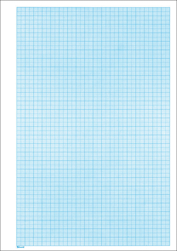 Favorit Millimeterpapier-Block A4 – blau, einseitig, 80 g/m², 25 Blatt