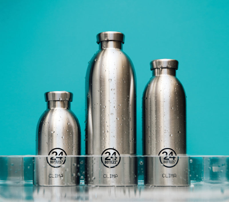 24Bottles Trinkflasche Clima – 3,3 dl – Edelstahl, isoliert, Schraubverschluss – Stahl