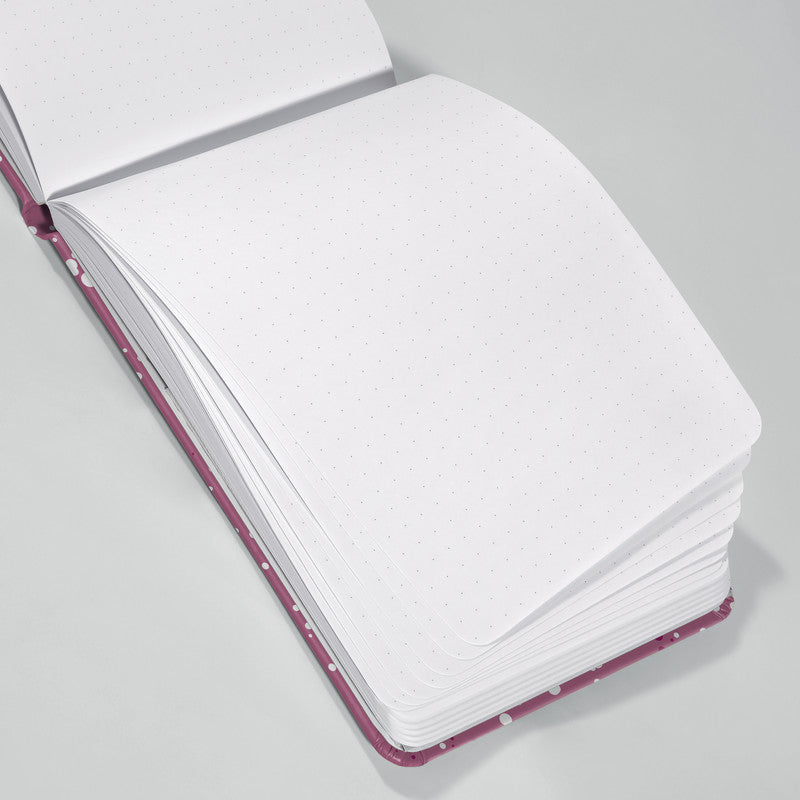 Sigel Notizblock – A6+ – 100 g/m² – Hardcover, perforiert, Gummiband, Stiftschlaufe, violett/weiss, FSC