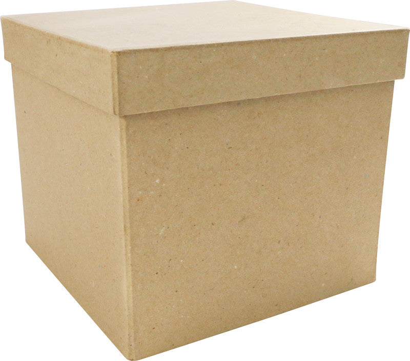 Décopatch Pappschachtel, quadratisch – 160 × 140 × 160 mm – Braun
