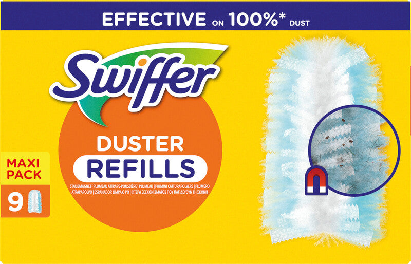 Swiffer Nachfüllpackung Reinigungstücher – für SWIFFER Staubmagnet, gelb, 9 Stk.