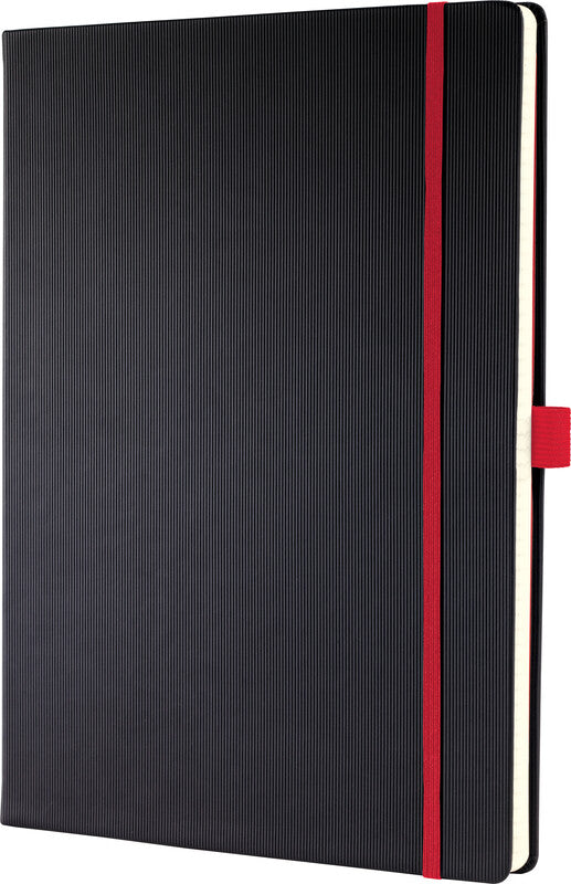 Sigel Notizbuch A4, liniert, Fadenheftung, 194 Seiten, 80 g/m² – schwarz