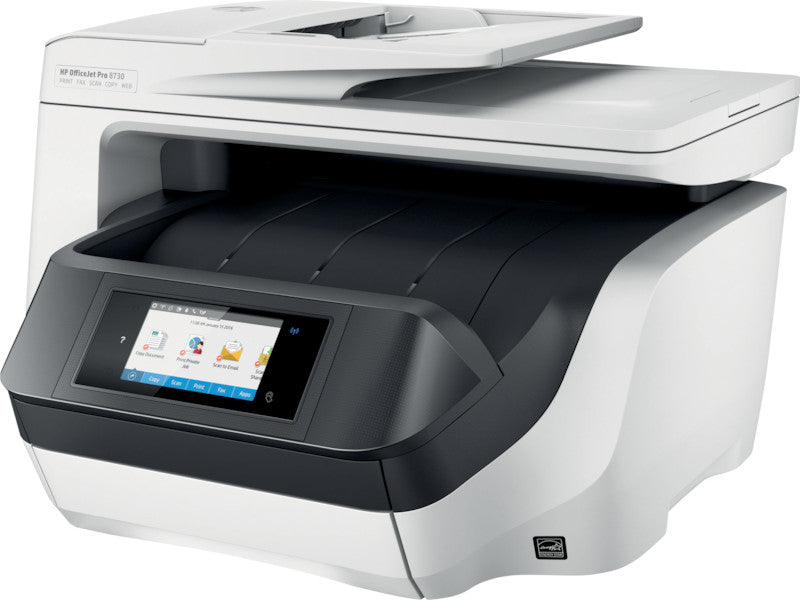 HP Officejet Pro 8730 – Farbiger Tintenstrahl-MFP A4, 4-in-1 – USB/WLAN – Duplex, ADF – 24 Seiten/Min. S/W, 20 Seiten/Min. Farbe