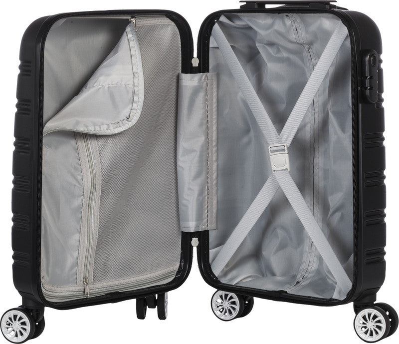 Worldpack Handgepäck-Trolley New York – 38 l, ABS-Hartschale, 4 Doppelrollen, schwarz, 35 × 55 × 20 cm