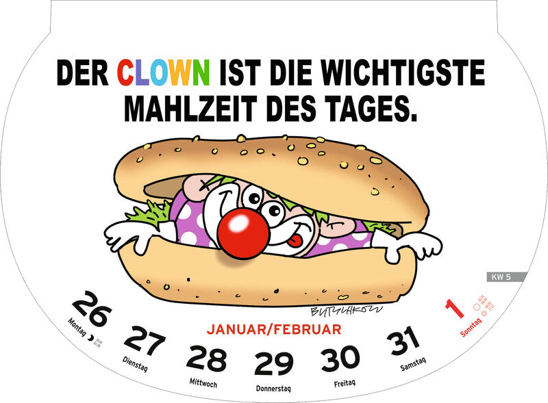 Heye Lesekalender Dumme Sprüche 2026 – 28,7 × 21 cm – 1 Woche/Blatt – d – mit Aufhänger
