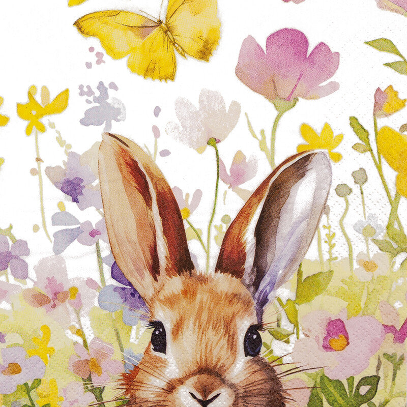Home fashion Servietten Bunny in Meadow – 33 × 33 cm – 3-lagig, Tissue – 20 Stk.
