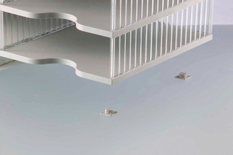 Styro Briefkorb – mit Beschriftungsfeld, transparent, B 600 × H 528 × T 400 mm, Serie Duo-Tower