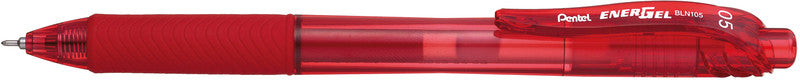 Pentel EnerGel X – Tintenroller, schnelltrocknend, Druckmechanik, 0,5 mm, Rot, für Linkshänder