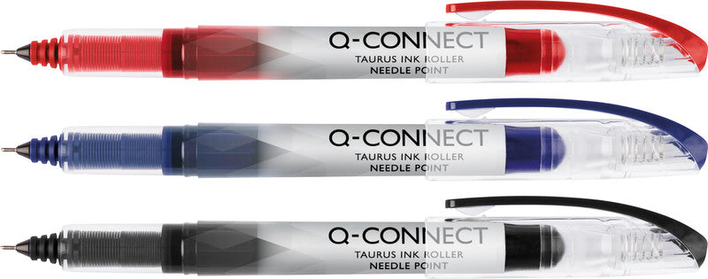 Q-CONNECT Taurus Needle – Tintenroller, mit Kappe, 0,3 mm, Rot