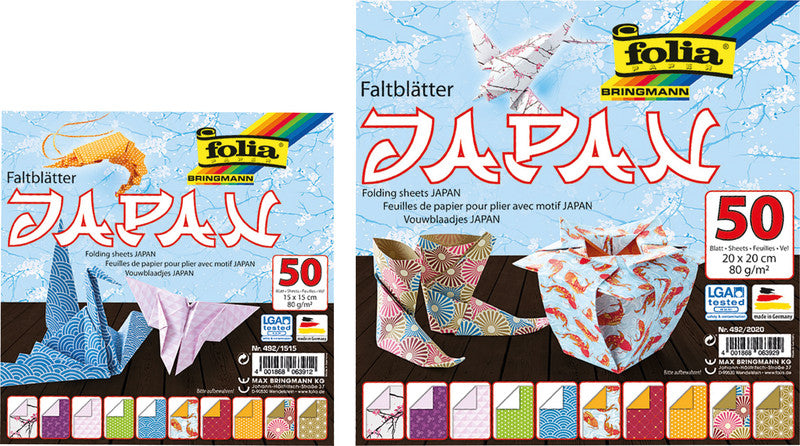 Folia Faltblätter – 150 × 150 mm – 80 g/m² – sortiert – 50 Blatt