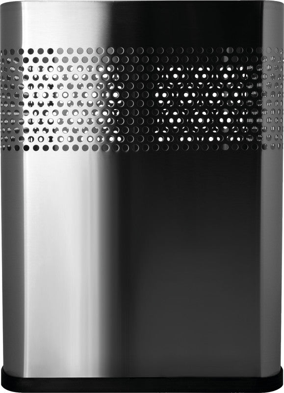 Helit Papierkorb the dot – 18 l – Edelstahl – Ø 240 × H 325 mm, Gummibodenring