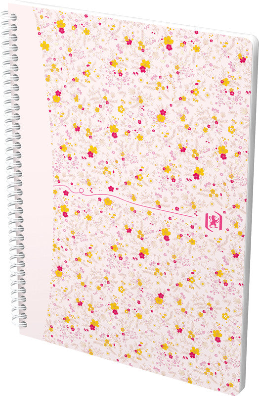 Oxford Collegeblock, Spiralbindung, Softcover, 60 Blatt, perforiert, 90 g/m² – floral, für SCRIBZEE App
