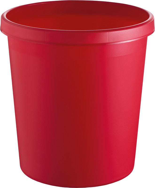 Helit Papierkorb the german – 30 l – Kunststoff, rot – Ø 350 × H 410 mm