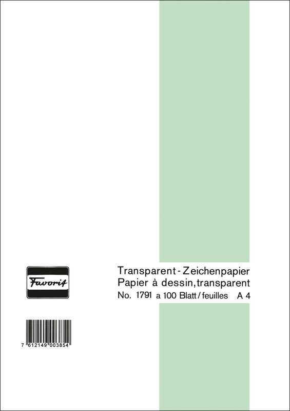 Favorit Transparentpapier – A4, 65 g/m², weiss transparent, 100 Blätter, für universellen Gebrauch