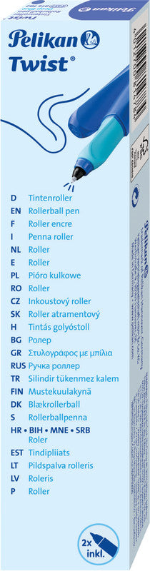 Pelikan Twist – Tintenroller mit Kappe, 0,4 mm, Blau