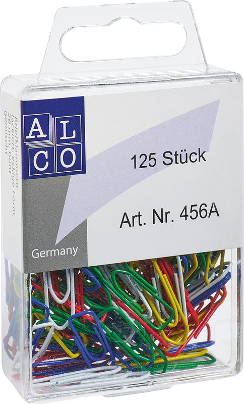 Alco Büroklammern – 26 mm – Metall – farbig assortiert – 125 Stück