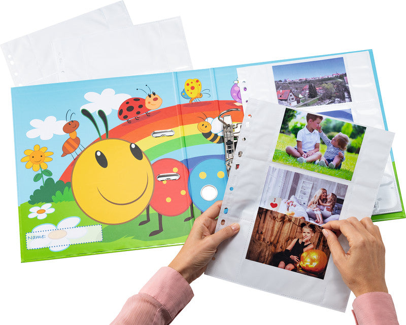HERMA Sichtmappe – für Fotos 9 × 13 cm quer, weiss, Kunststoff, glänzend, 10er-Pack