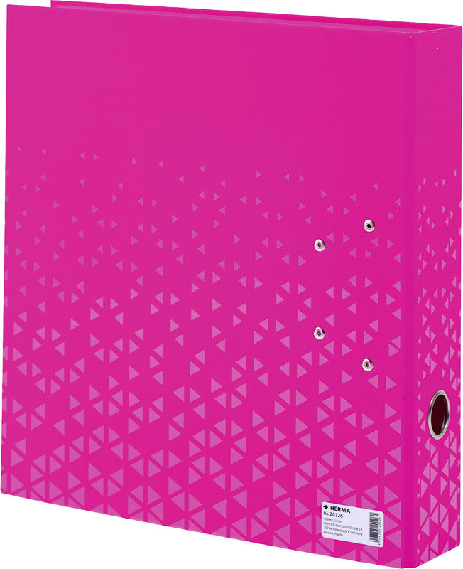 HERMA Ordner – A4 hoch – 2-Ring Hebelmechanik, Rücken 70 mm – pink, Karton, mit Niederhalter