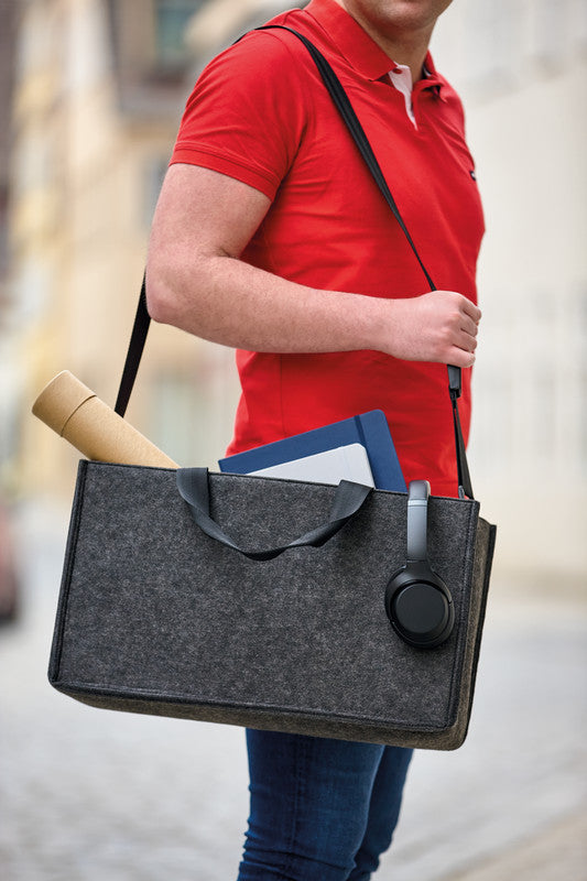 Sigel Desk-Sharing-Tasche – für Notebooks bis 17,3", Filz, Grau