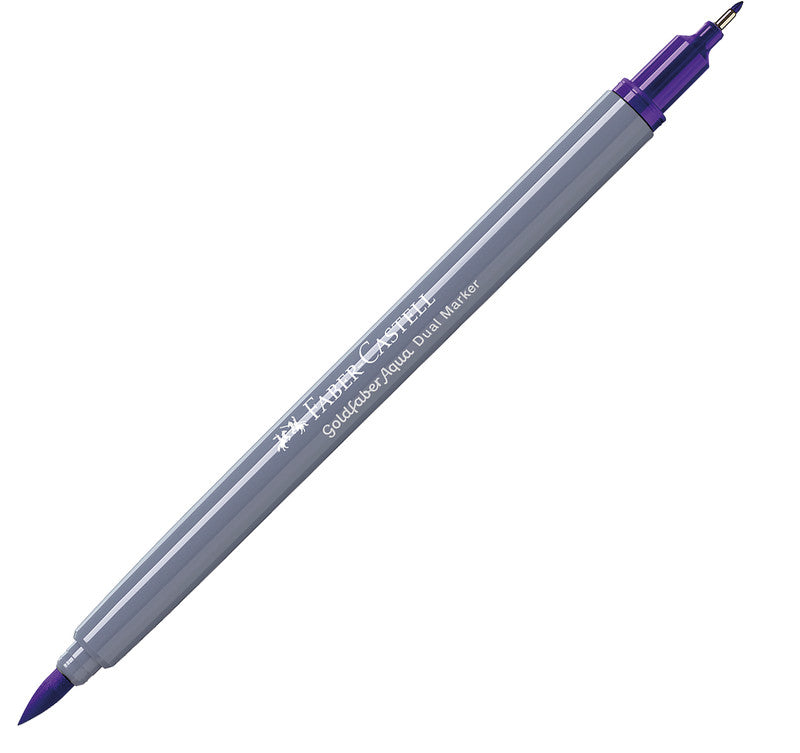 Faber-Castell Brush Pen Goldfaber Aqua – Pinselspitze & Finelinerspitze 0,6 mm – Malve – wasservermalbar