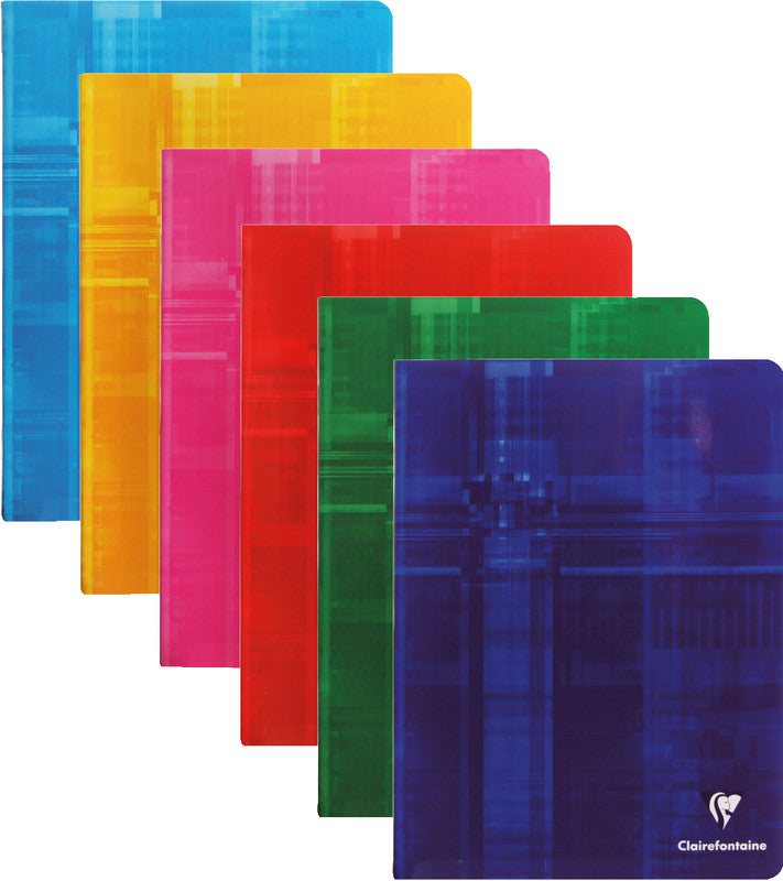 Clairefontaine Notizheft, liniert, Klammerheftung, Karton, 80 Seiten, 90 g/m² – farbig sortiert