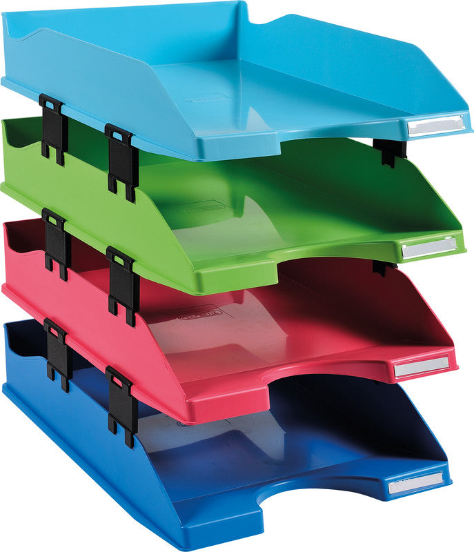 Exacompta Briefkorb – Kunststoff, Blau, Grün, Hellblau, Rot