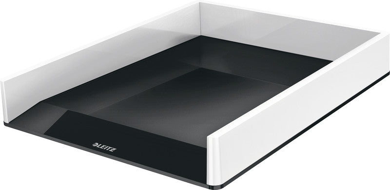 Leitz WOW Duo Colour – Briefkorb für A4, Polystyrol (PS), Schwarz/Weiss, Hochglänzend, 267 × 49 × 336 mm