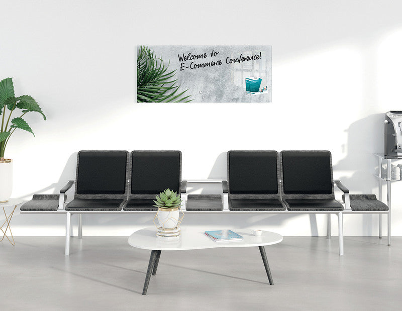 Sigel Whiteboard – 130 × 55 cm, Glas, magnetisch, Wandmontage, inkl. Magnete, Montagesatz