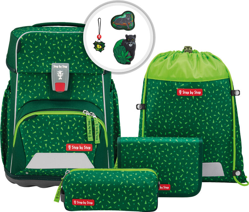 Step by Step Basis Schulrucksack-Set – 4-teilig – Green Graphics
