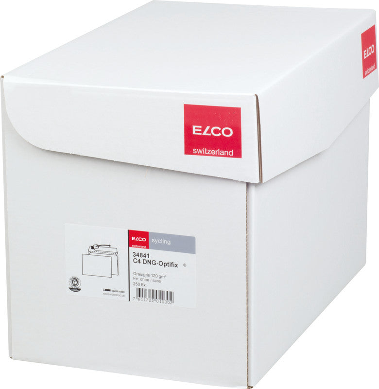Elco Couvert C4 (324 × 229 mm), ohne Fenster, selbstklebend (Optifix), grau, 120 g/m², Papier – 250 Stk.