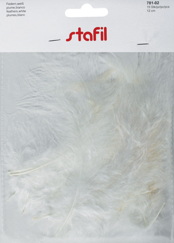 Stafil Federn – weiss – 12 cm, 15 Stück