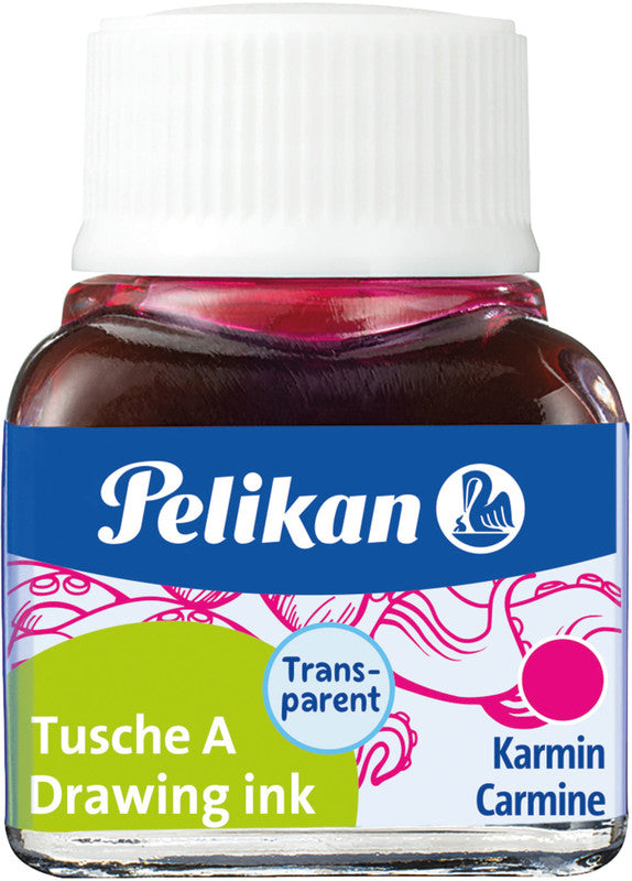 Pelikan Tusche – Karmin, 10 ml, für Reissfeder, Zeichenfeder & Pinsel