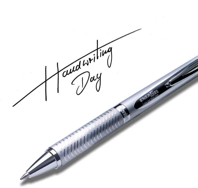 Pentel EnerGel Sterling BL407 – Tintenroller, schnelltrocknend, Druckmechanik, 0,7 mm, blau