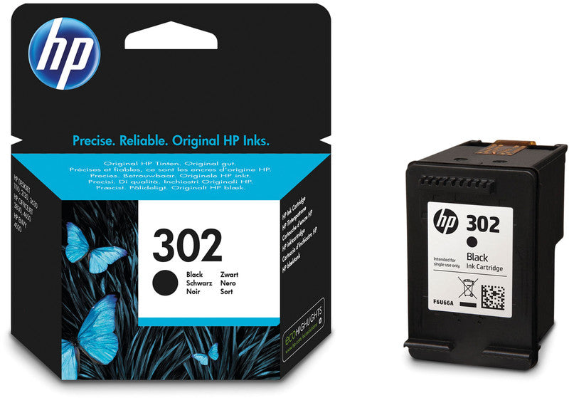 HP Tintenpatrone 302, Schwarz, 170 Seiten – für DeskJet/ENVY u. a.