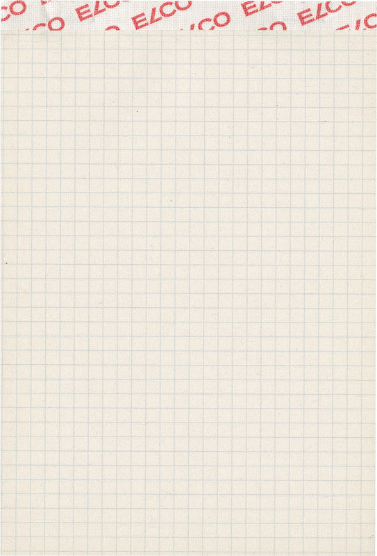 Elco Notizblock, A6, kariert, geheftet, 100 Blatt, perforiert – grau