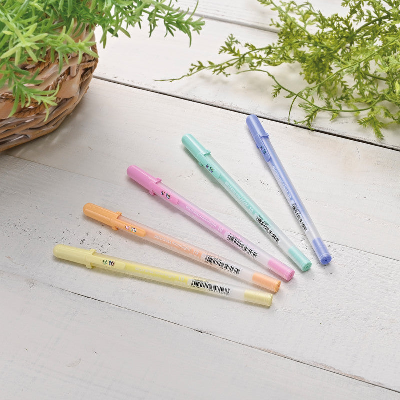 Sakura Moonlight Pastell Gelschreiber 8er Set – 8 Farben, 0,5 mm, schnelltrocknend, für dunkles Papier, Kappe