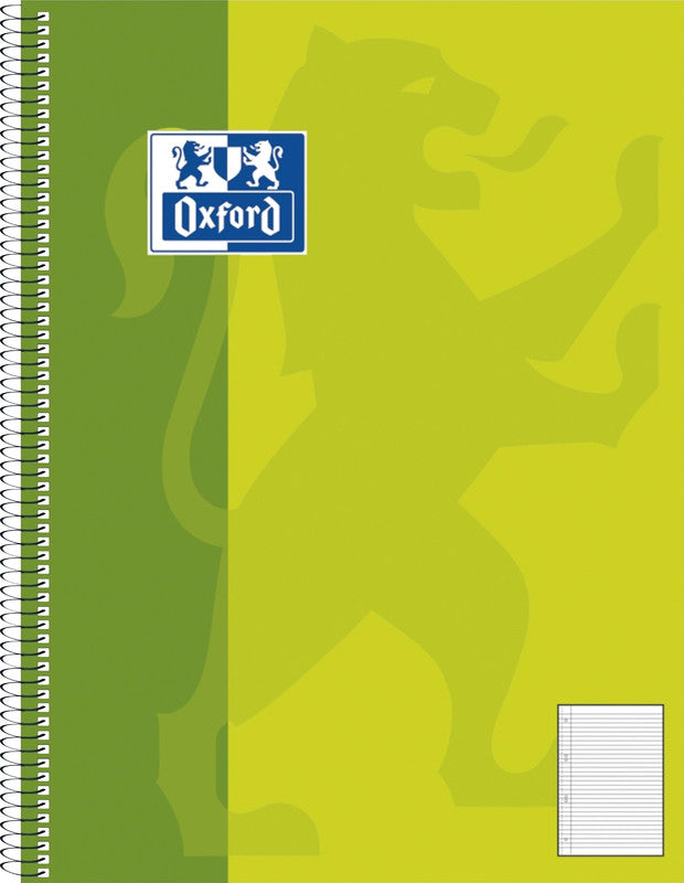 Elba Collegeblock, liniert, Spiralbindung, Karton, 80 Blatt, 6-fach gelocht, perforiert, 90 g/m² – hellgrün
