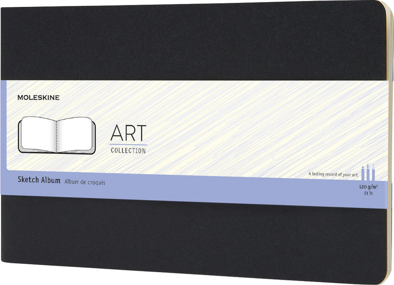 Moleskine Skizzenbuch, 13 × 21 cm, 120 g/m², 88 Seiten, schwarz, säurefrei