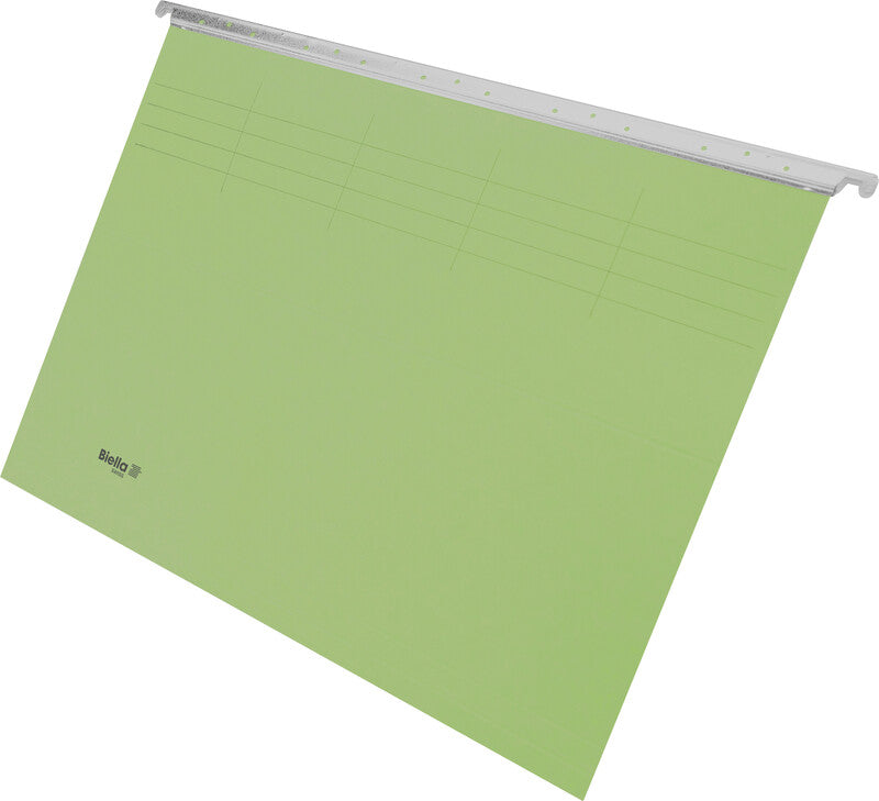 Biella Hängeordner für A4 – Karton, Hellgrün, 320 × 250 mm, mit Vordruck