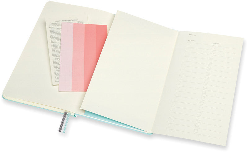 Moleskine Notizbuch, 130 × 210 mm, punktkariert, Leimbindung, Hardcover, 160 Seiten, 120 g/m² – aquamarin