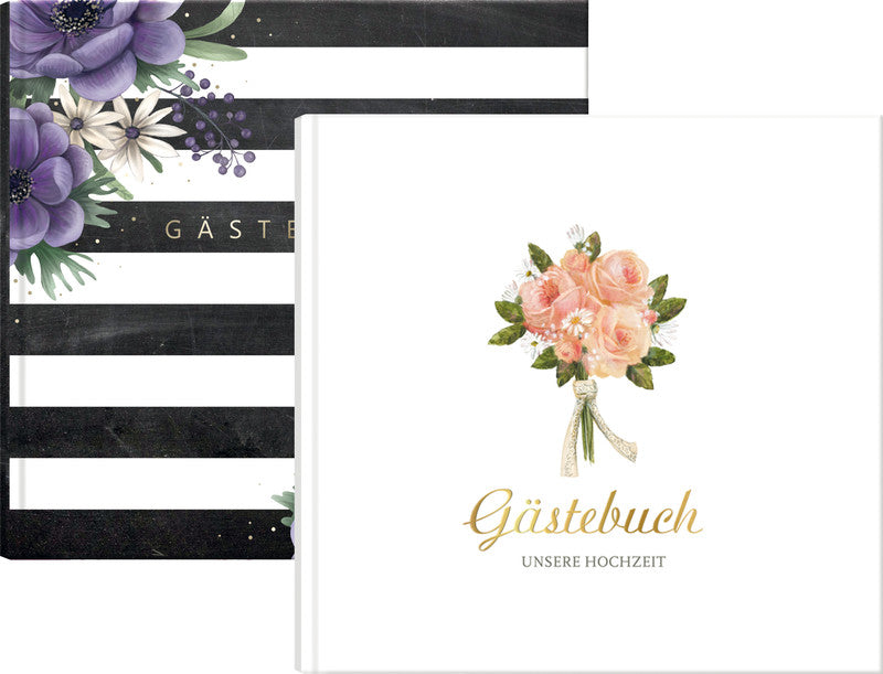 Grätz Verlag Blumen Gästebuch – 210 × 200 mm – 100 Seiten – gebunden, Papiereinband, mehrfarbig