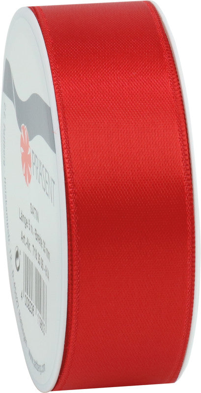 Präsent Satinband – Rot – 25 mm × 5 m – Kunststoff, echte Webkante